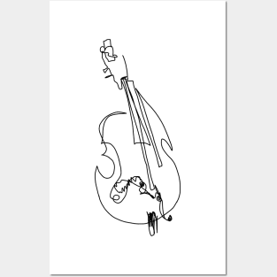 Abstract String Bass Contour Posters and Art